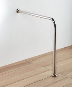 82004 ΑΜΕΑ ΜΠΑΡΑ ΣΤΗΡΙΞΗΣ ΓΩΝΙΑΚΗ 1 ΠΟΔΙ 75x75cm INOX ΧΡΩΜΕ