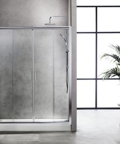 NEW TEMA Συρόμενη Πόρτα Εισόδου Τετράφυλλη Διάφανη