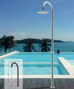 6012 OUTDOORS SHOWER COLUMN Φ50 ΙΝΟΧ SS316 SHOWER HEAD ΙΝΟΧ Φ30